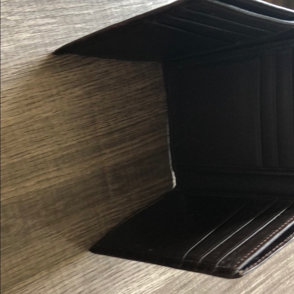 Cole Haan brown embossed  trifold wallet - Picture 5 of 11